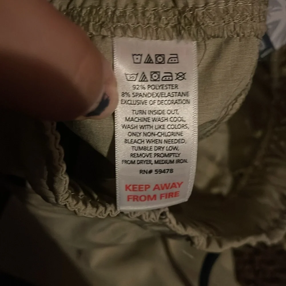 Tommy Bahama active  Tan Shorts with Navy Drawstring - Picture 4 of 5
